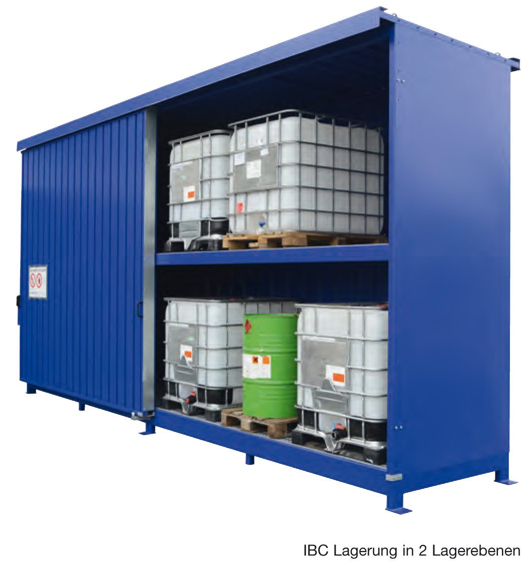 Beispiel Regalcontainer – IBC-Lagerung