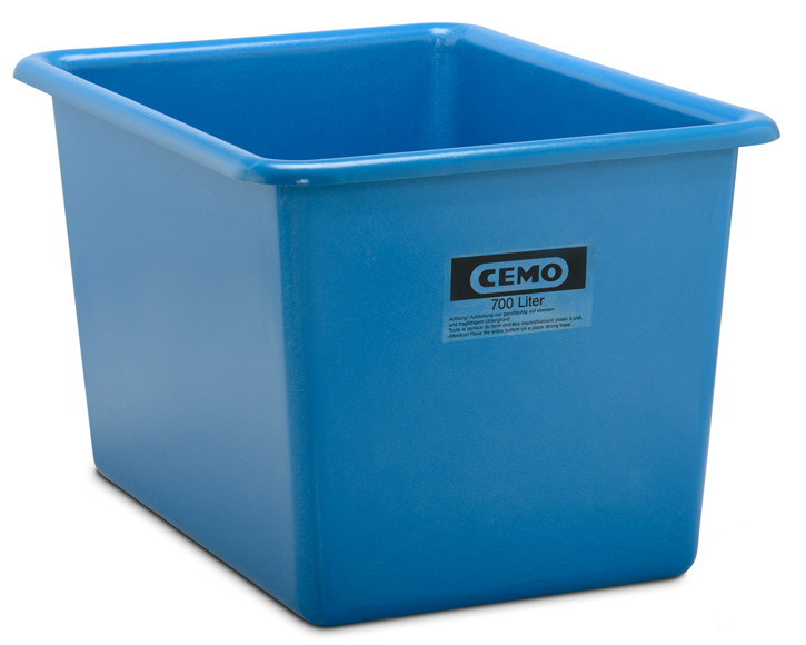 Rechteckbehälter aus GFK 700 Liter blau