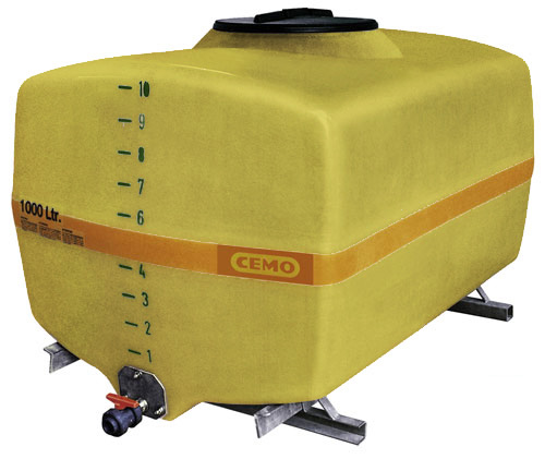 Beispiel GFK-Fass kofferförmig 1000 Liter mit Auslaufhahn